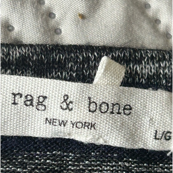 Rag and Bone The Knit Striped Pullover in Large. Heathered grey stripes /navy - Picture 8 of 16
